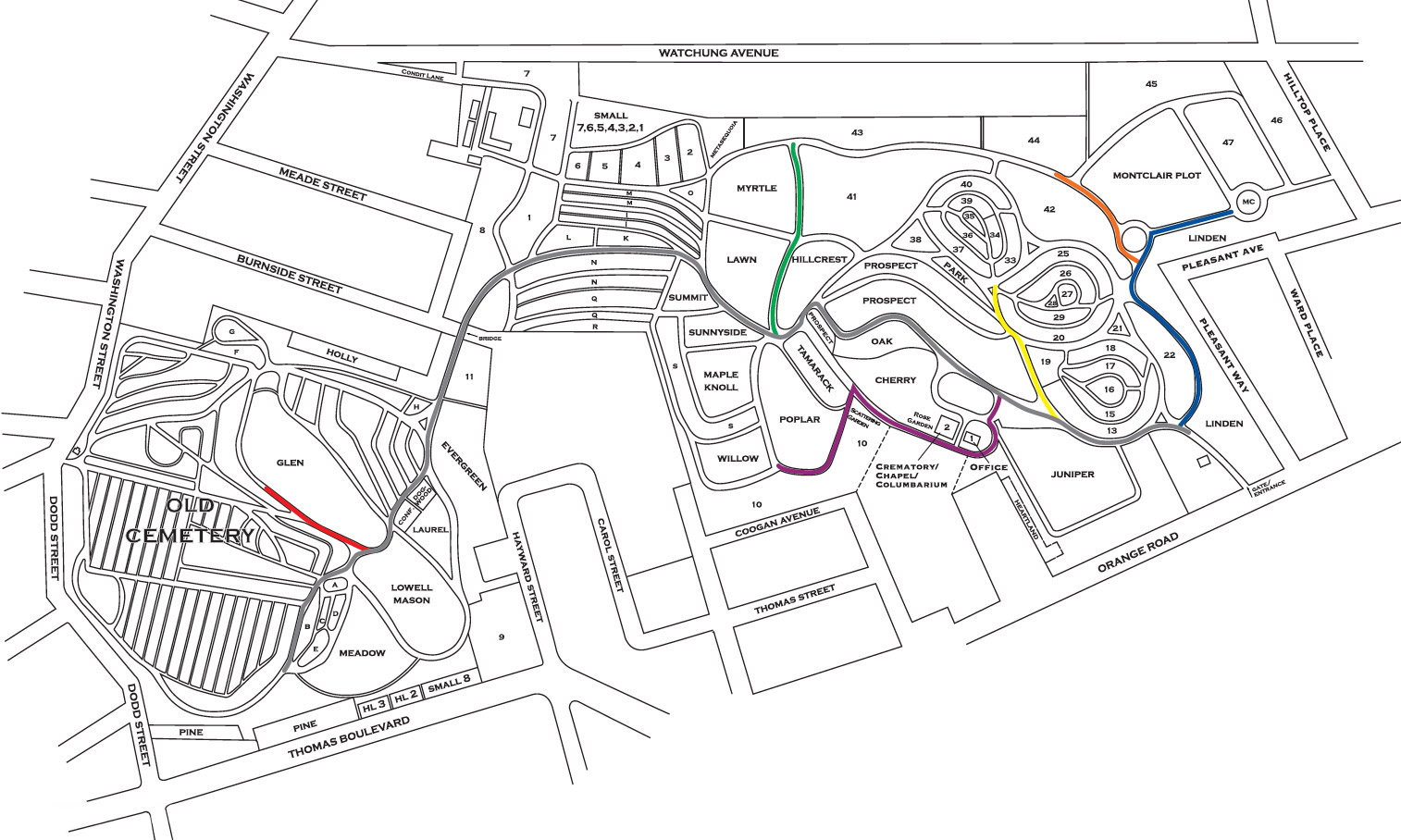 Rosedale Cemetery Map image